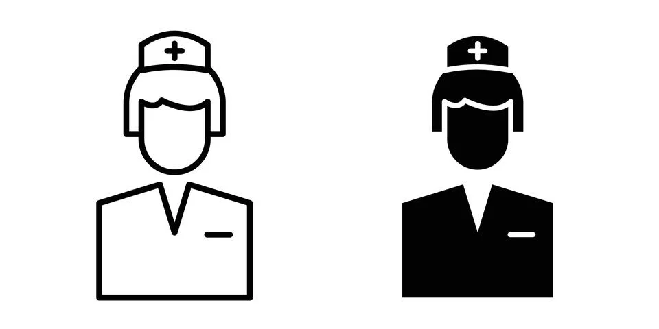 Nurse icon vector, symbol, logo illustrations 库存插图