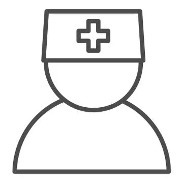 Nurse line icon. Vector editable stroke. Eps 8 Stock Illustration