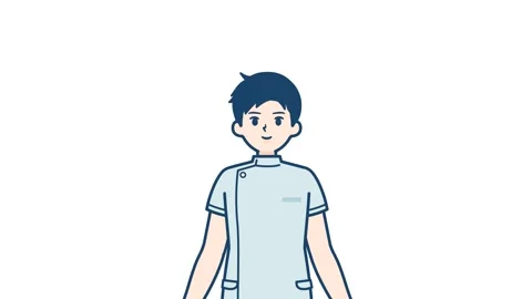 Nurse man pose making circle arms with alpha channel Stock Footage 301636216