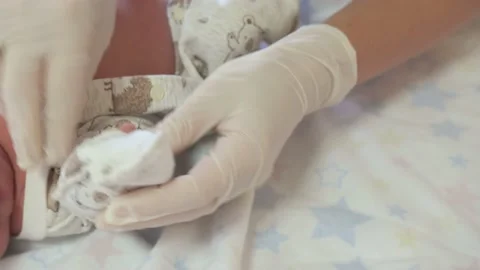 Diaper Change and Gloves Stock Footage ~ Royalty Free Stock Videos 