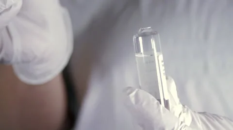 Nurse Mixing Medicines In A Vial, Syringe Detail, Clinic, Hospital Stock Footage 46001663