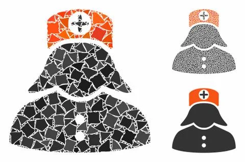 Nurse Mosaic Icon of Bumpy Elements Illustrazione stock