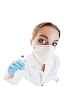 Nurse with needle Stock Photos