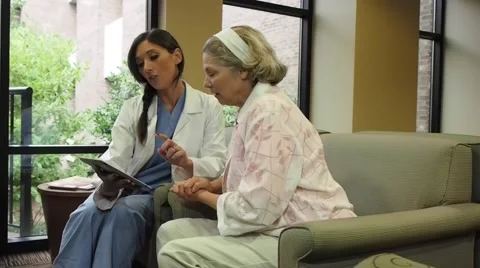 Nurse with Patient Stock Footage 40763205