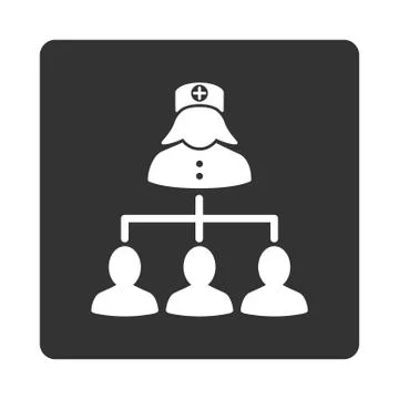 Nurse Patients Flat Button Stock Illustration