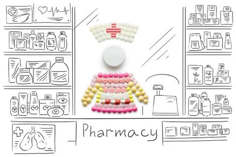 Nurse with pills. Stock Photos