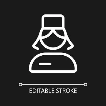 Nurse pixel perfect white linear ui icon for dark theme Stock Illustration