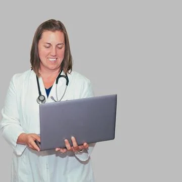 Nurse Practitioner Charting in Electronic Records Fotos de archivo