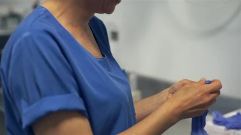 Nurse Preparing Treatment. Stock Footage 92131689