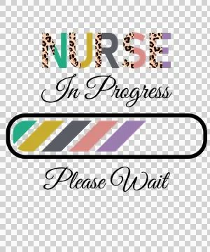 Nurse In Progress Text With Black Diagonal Striped loading Stock Illustration