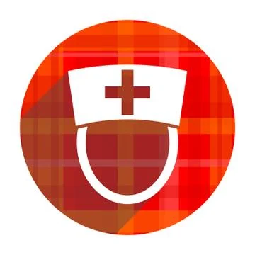 Nurse red flat icon isolated. 库存插图