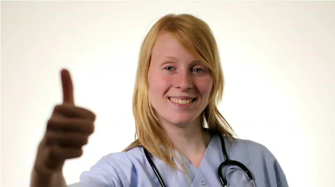 Nurse showing thumbs up Stock Footage 759153