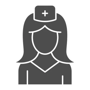 Nurse solid icon, medicine concept, medical staff sign on white background イラスト素材