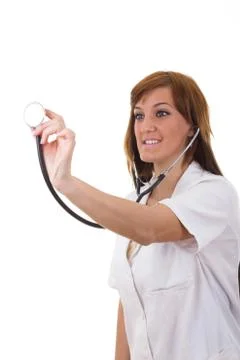 Nurse with stethoscope Stock Photos