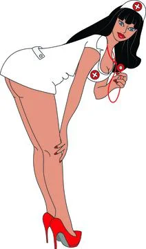Nurse with stratoscope Stock Illustration