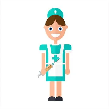 Nurse with a syringe. Stock Illustration