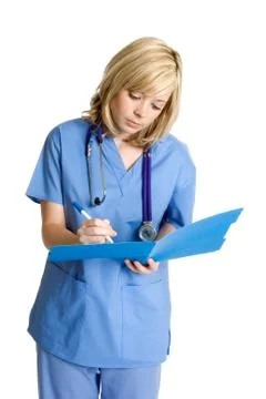 Nurse taking notes Stock Photos