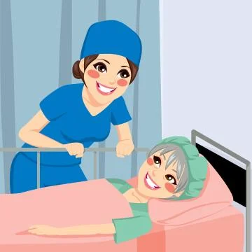 Nurse Talking To Patient Stock Illustration