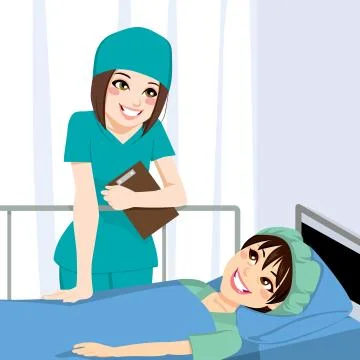 Nurse Talking With Patient Stock Illustration
