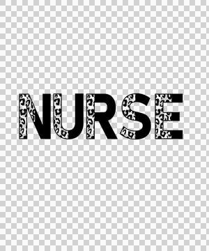 Nurse Text With Patterned Fill displayed letters typographic Stock Illustration