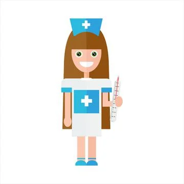 Nurse with thermometer. Stock Illustration