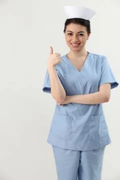 Nurse with thumb's up Stock Photos