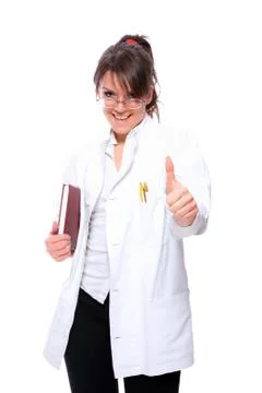 Nurse in uniform with notebook Stock Photos