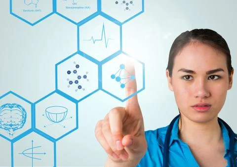 Nurse using digital screen Stock Photos