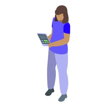 Nurse using handheld medical device for patient monitoring and diagnosis Illustrazione stock