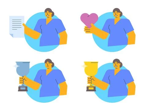 Nurse vector icons set part two Stock Illustration