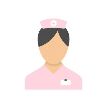 Nurse worker icon flat isolated vector Stock Illustration