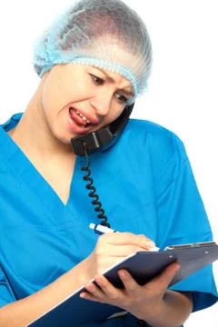 Nurse yells Stock Photos