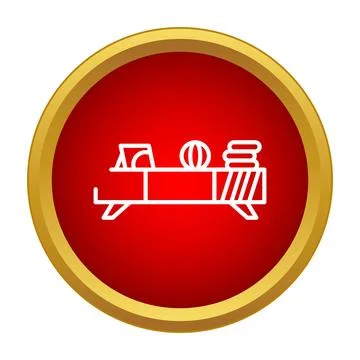 Nursery changing table icon with baby care items Stock Illustration