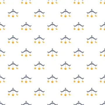 Nursery crib mobile seamless pattern for baby design Stock Illustration
