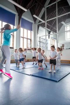 Nursery PE class 库存照片