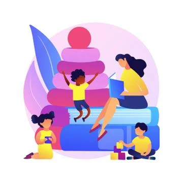 Nursery school abstract concept vector illustration. Stock Illustration