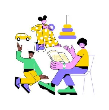 Nursery school abstract concept vector illustration. Illustrazione stock