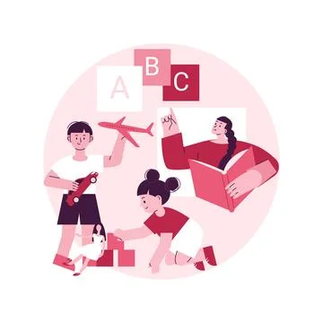 Nursery school abstract concept vector illustration. 스톡 일러스트