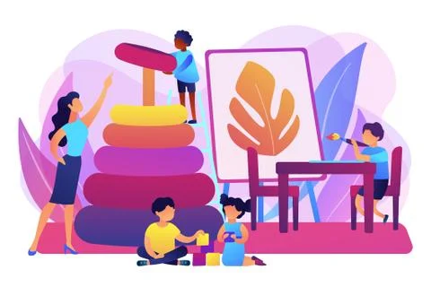 Nursery school concept vector illustration Stock Illustration