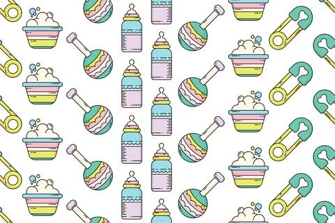 Nursery seamless pattern background template Stock Illustration