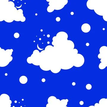 Nursery seamless pattern with clouds Stock Illustration