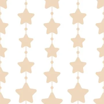 Nursery seamless pattern template. Simple vector star shape fabric print. Iso Stock Illustration
