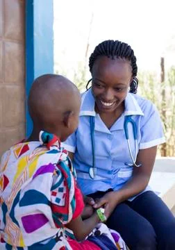 Nurses and Doctors working in busy clinic, Kenya, Africa. Stock Photos