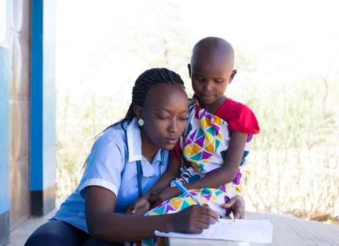 Nurses and Doctors working in busy clinic, Kenya, Africa. Stock Photos