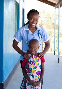 Nurses and Doctors working in busy clinic, Kenya, Africa. Stock Photos