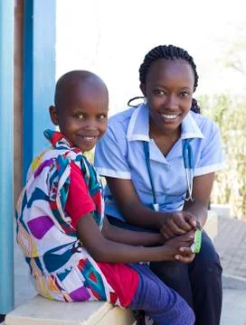 Nurses and Doctors working in busy clinic, Kenya, Africa. Stock Photos