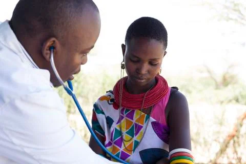 Nurses and Doctors working in busy clinic, Kenya, Africa. Stock Photos