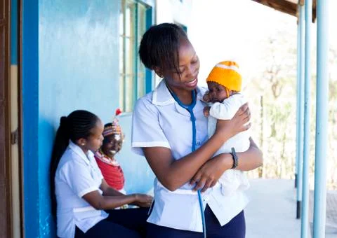 Nurses and Doctors working in busy clinic, Kenya, Africa. Stock Photos