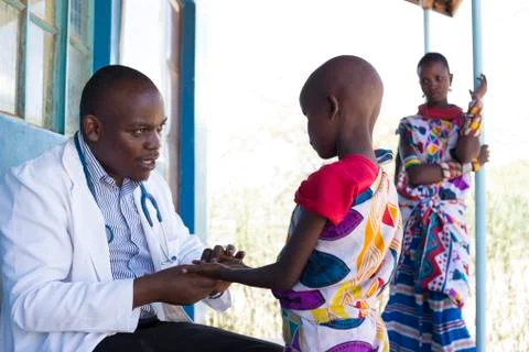 Nurses and Doctors working in busy clinic, Kenya, Africa. Stock Photos
