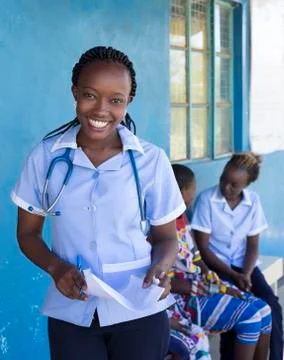 Nurses and Doctors working in busy clinic, Kenya, Africa. Stock Photos